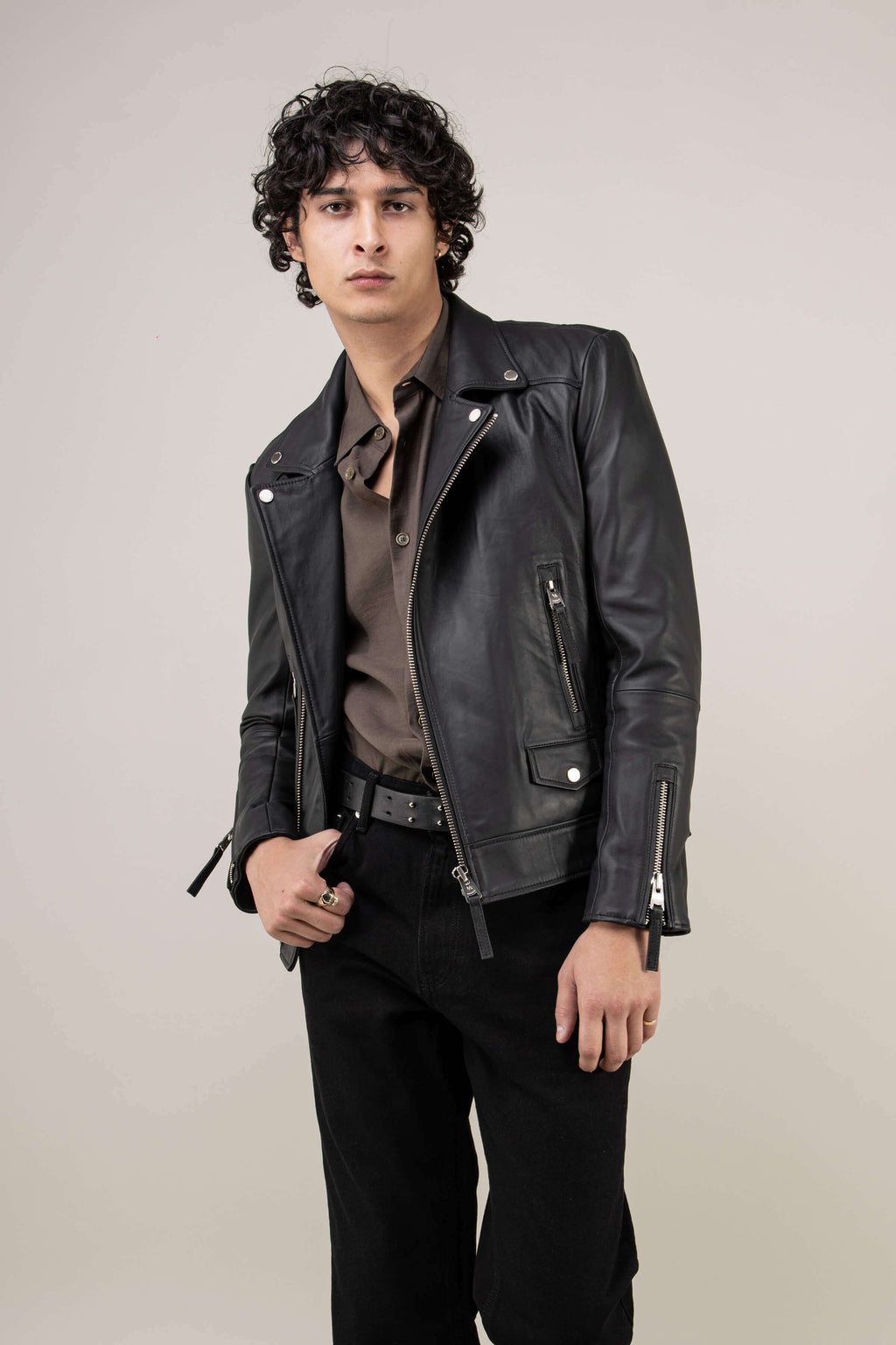Refined Biker Leather Jacket (Man)