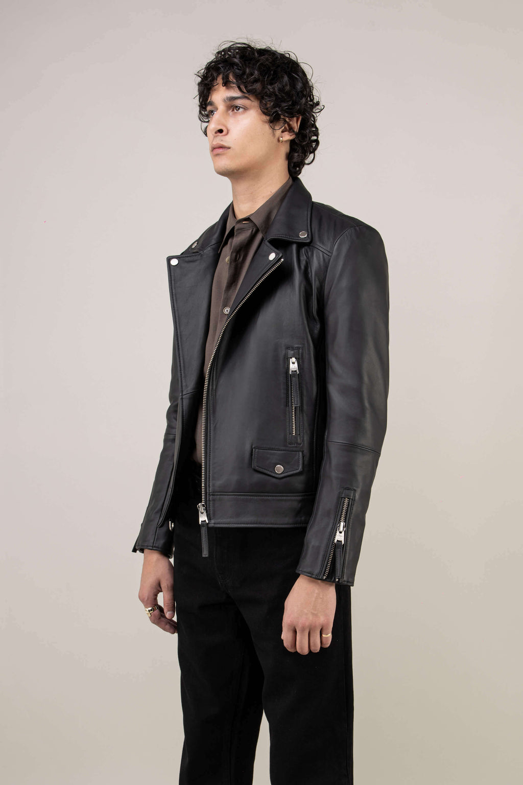 Refined Biker Tall Leather Jacket (Man)