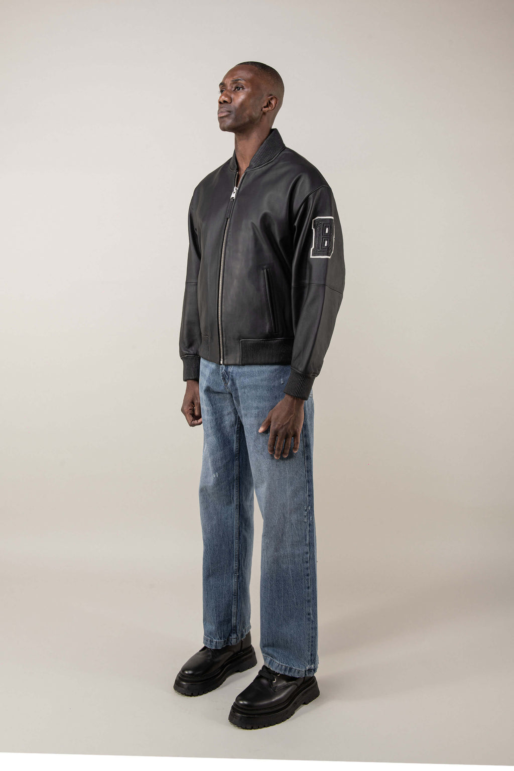 Refined Bomber Leather Jacket (Man)