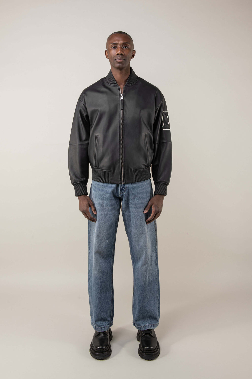 Refined Bomber Leather Jacket (Man)