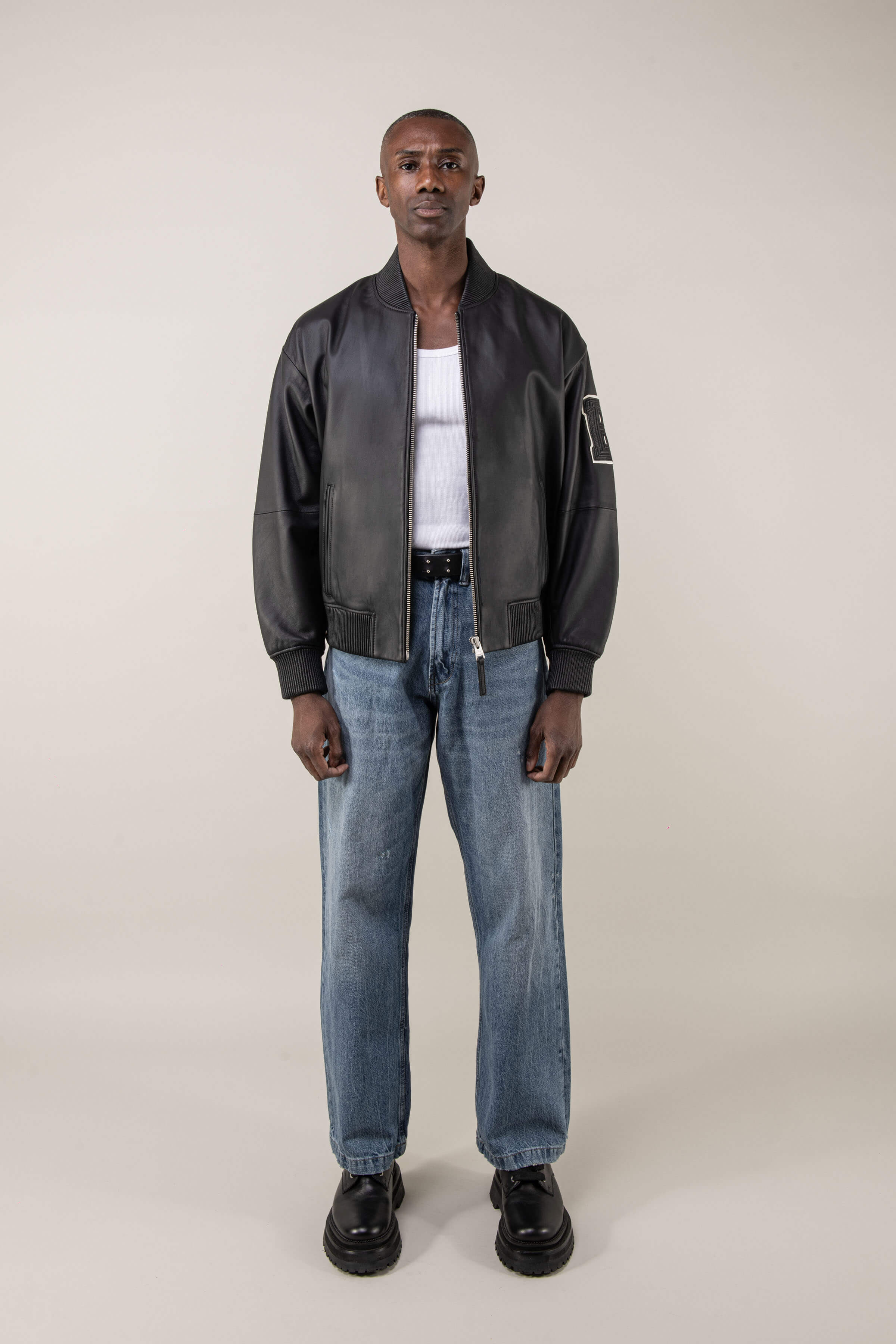 Refined Bomber Leather Jacket (Man)