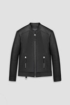 Refined Rider Collarless Leather Jacket