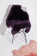 Real Single British Sheepskin Purple Rug