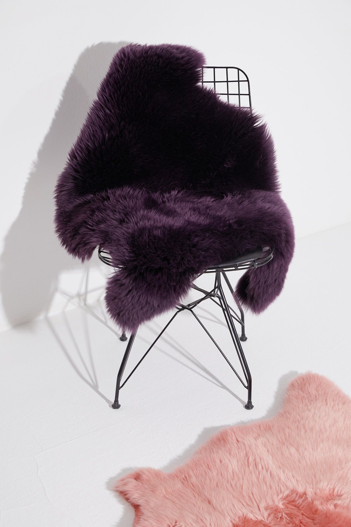 Real Single British Sheepskin Purple Rug