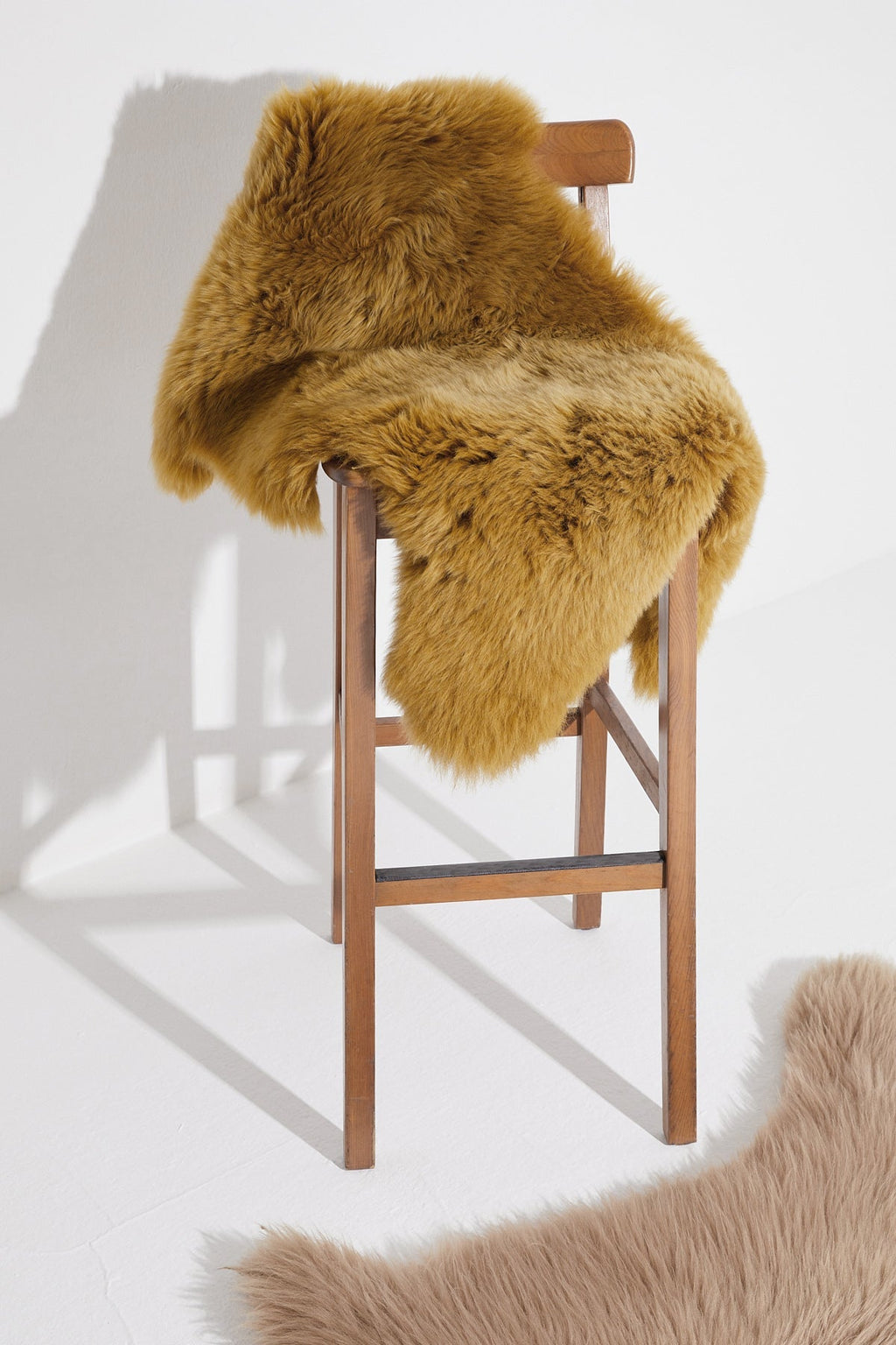 Real Single British Sheepskin Mustard Rug