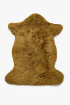 Real Single British Sheepskin Mustard Rug