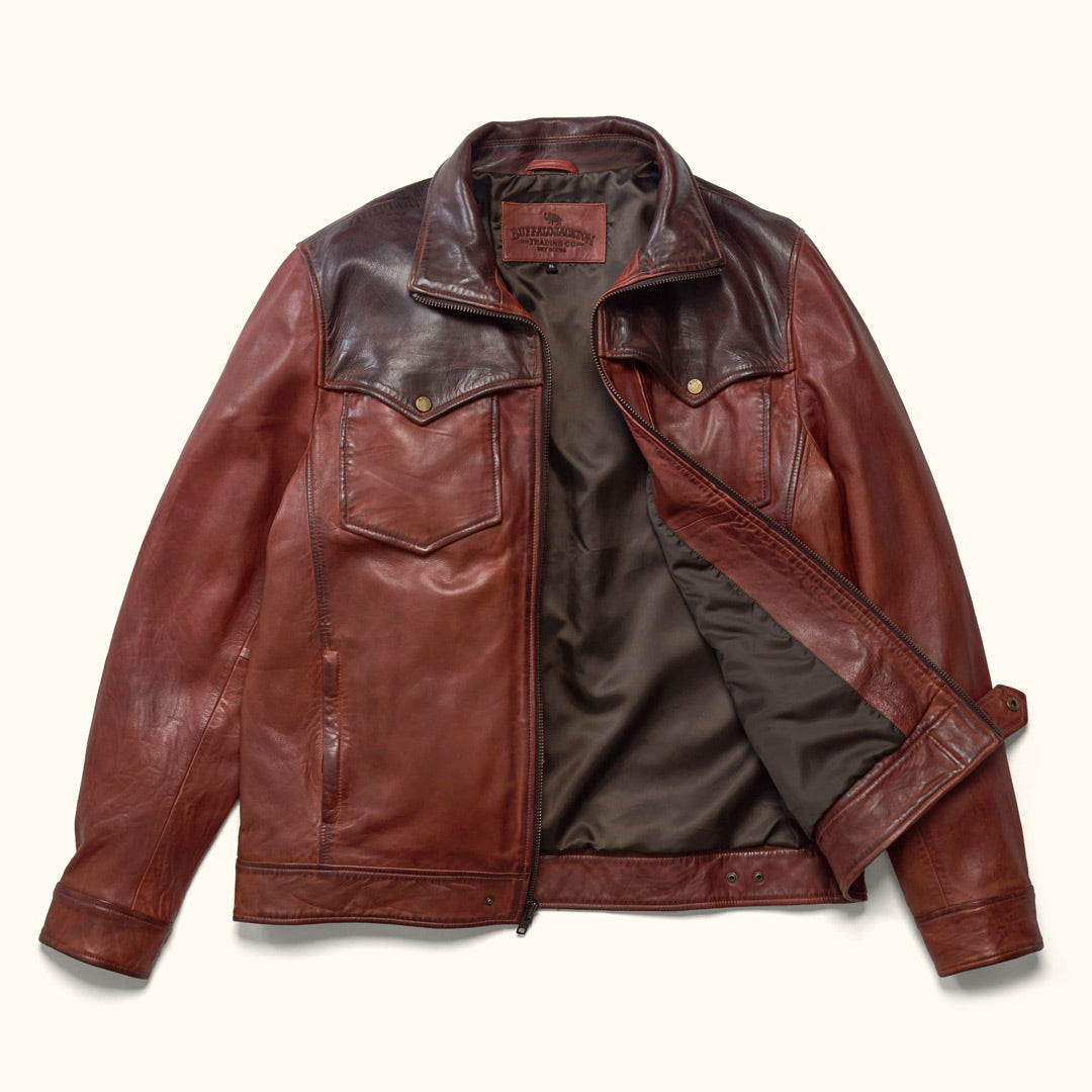 Elkhorn Leather Jacket | Distressed Brown & Chestnut