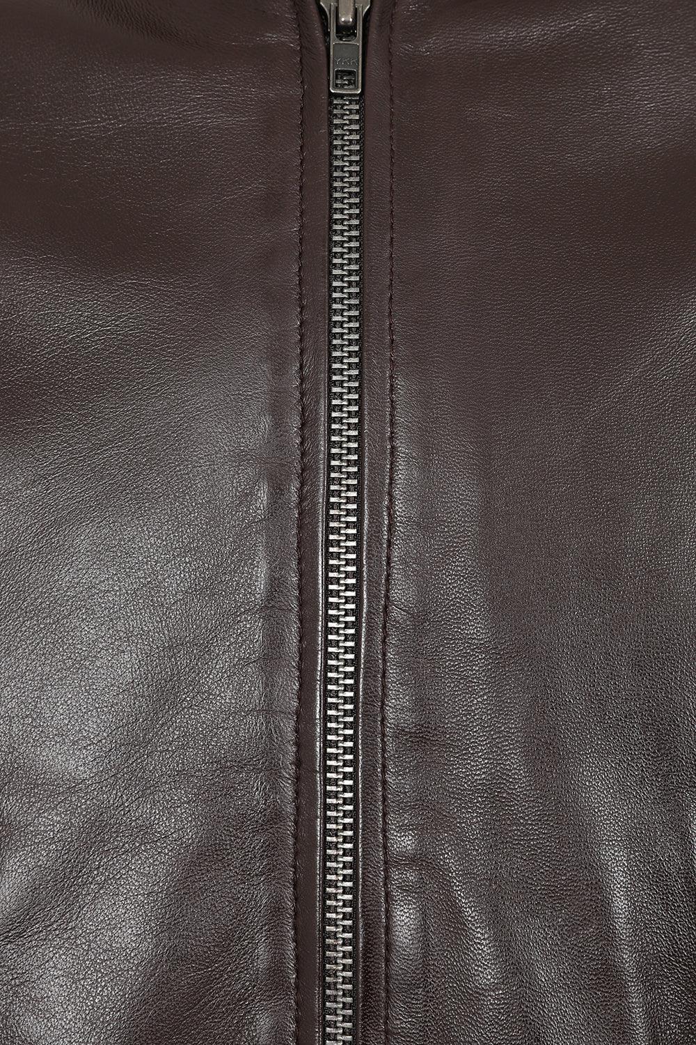 BOBBY Classic Brown Nappa Leather Bomber Jacket - Men's Genuine