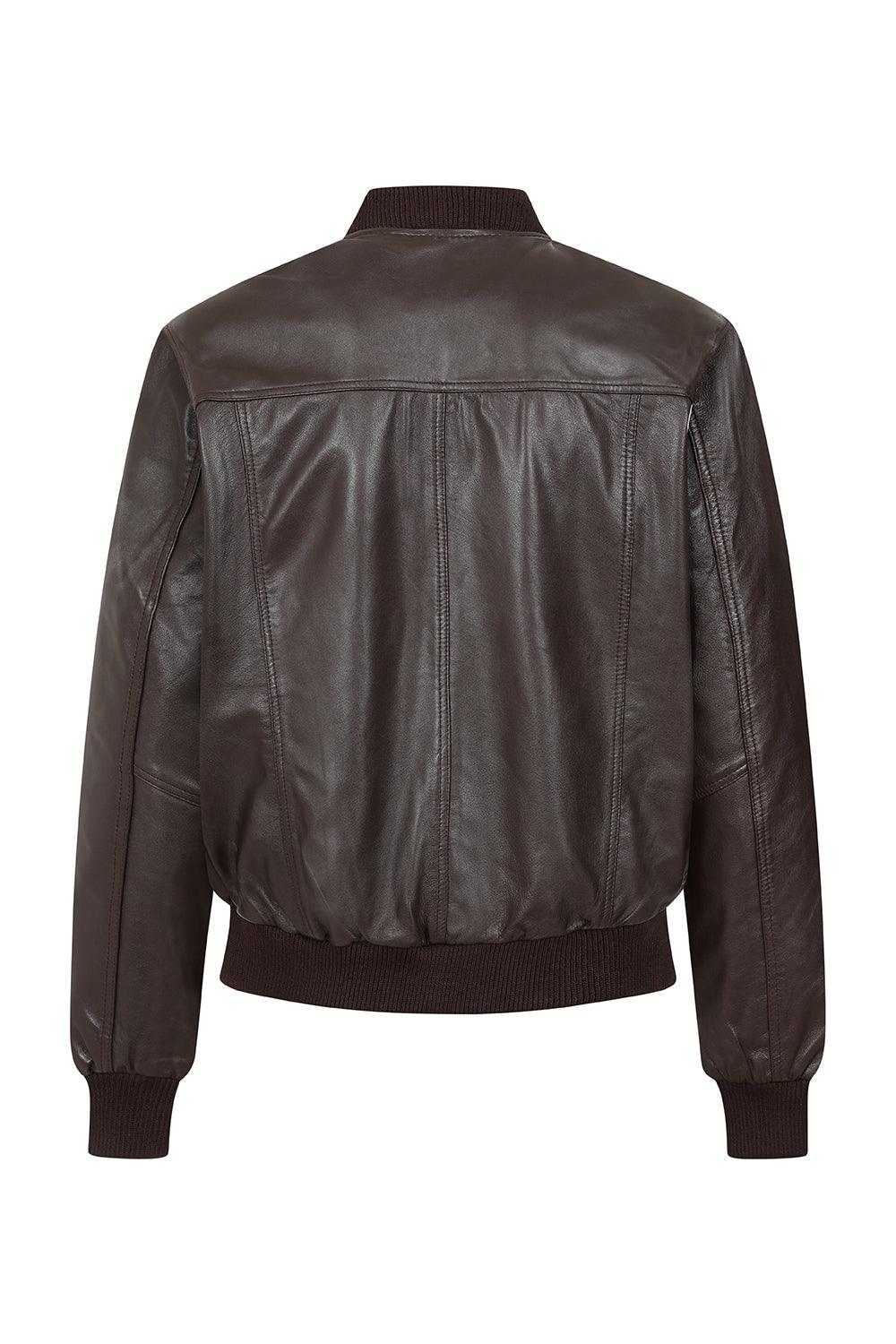 BOBBY Classic Brown Nappa Leather Bomber Jacket - Men's Genuine