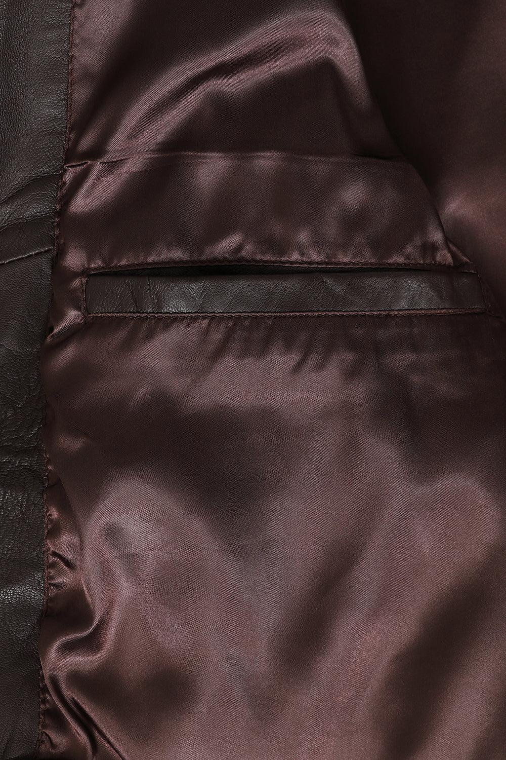 BOBBY Classic Brown Nappa Leather Bomber Jacket - Men's Genuine