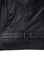 Mens Matte Black Biker Style Real Leather Jacket