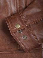 Reeves Men's Brown Harrington Leather Jacket