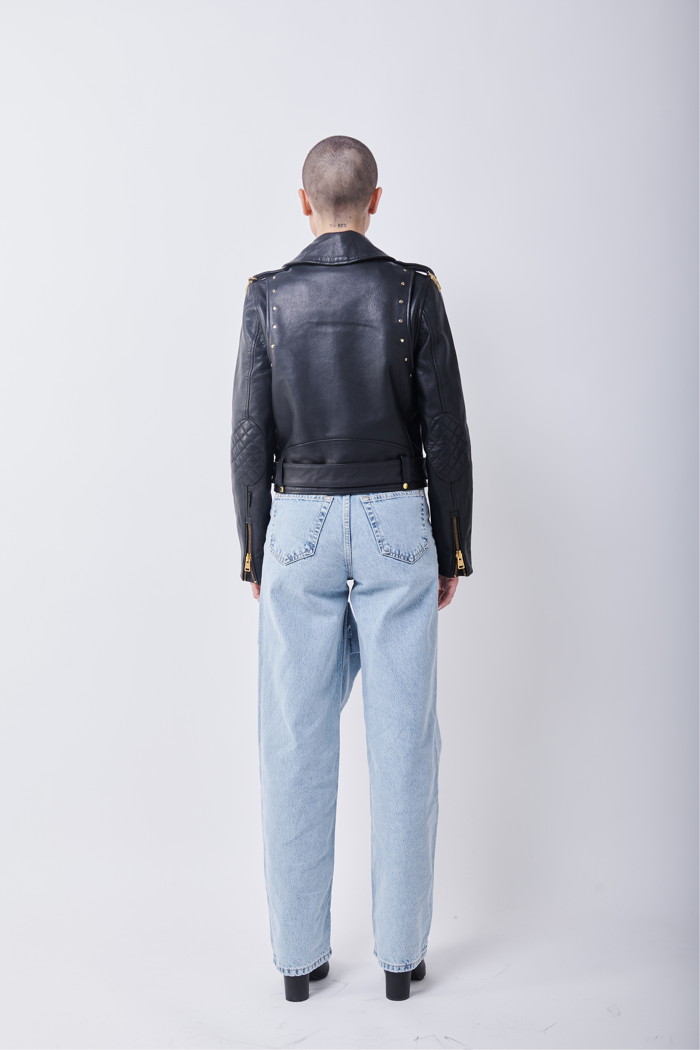 WOMENS LEATHER BIKER