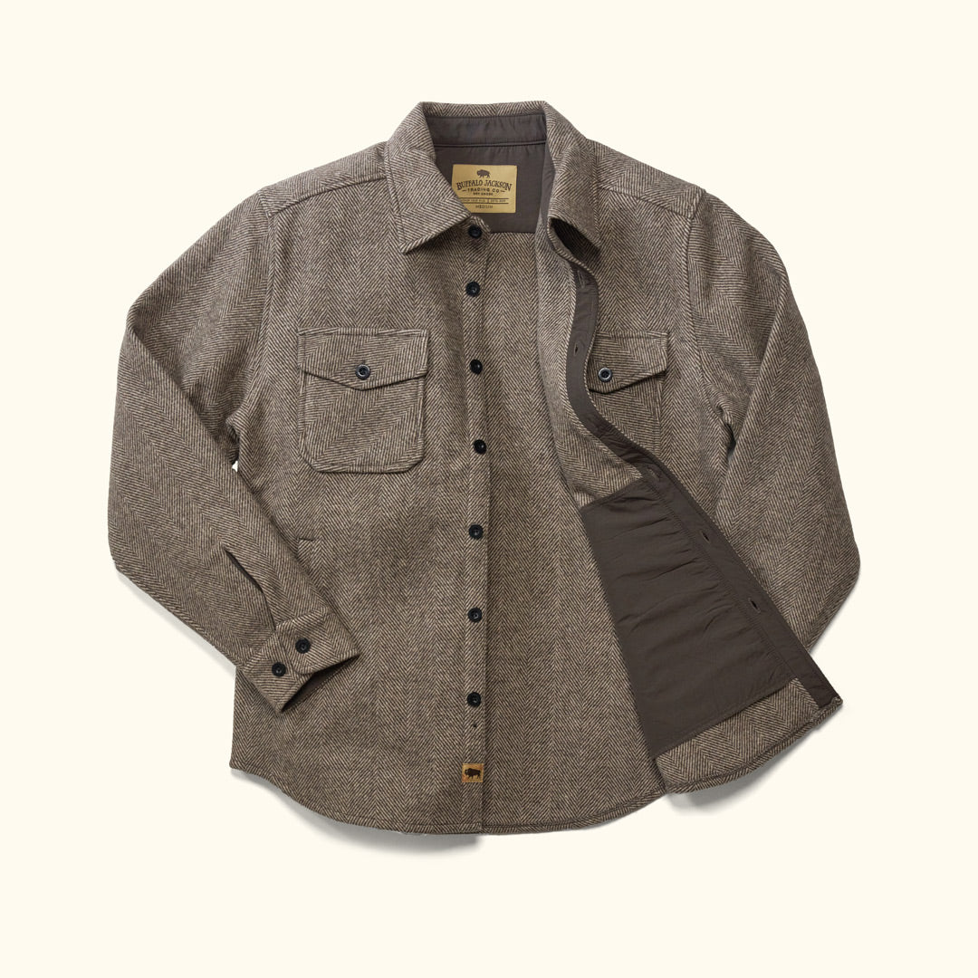 Riverton Wool Shirt Jac | Ashen Brown