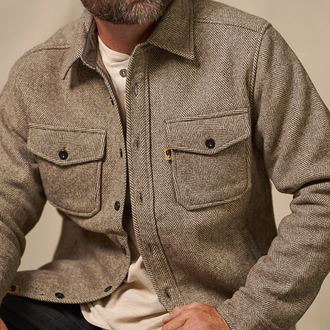 Riverton Wool Shirt Jac | Ashen Brown