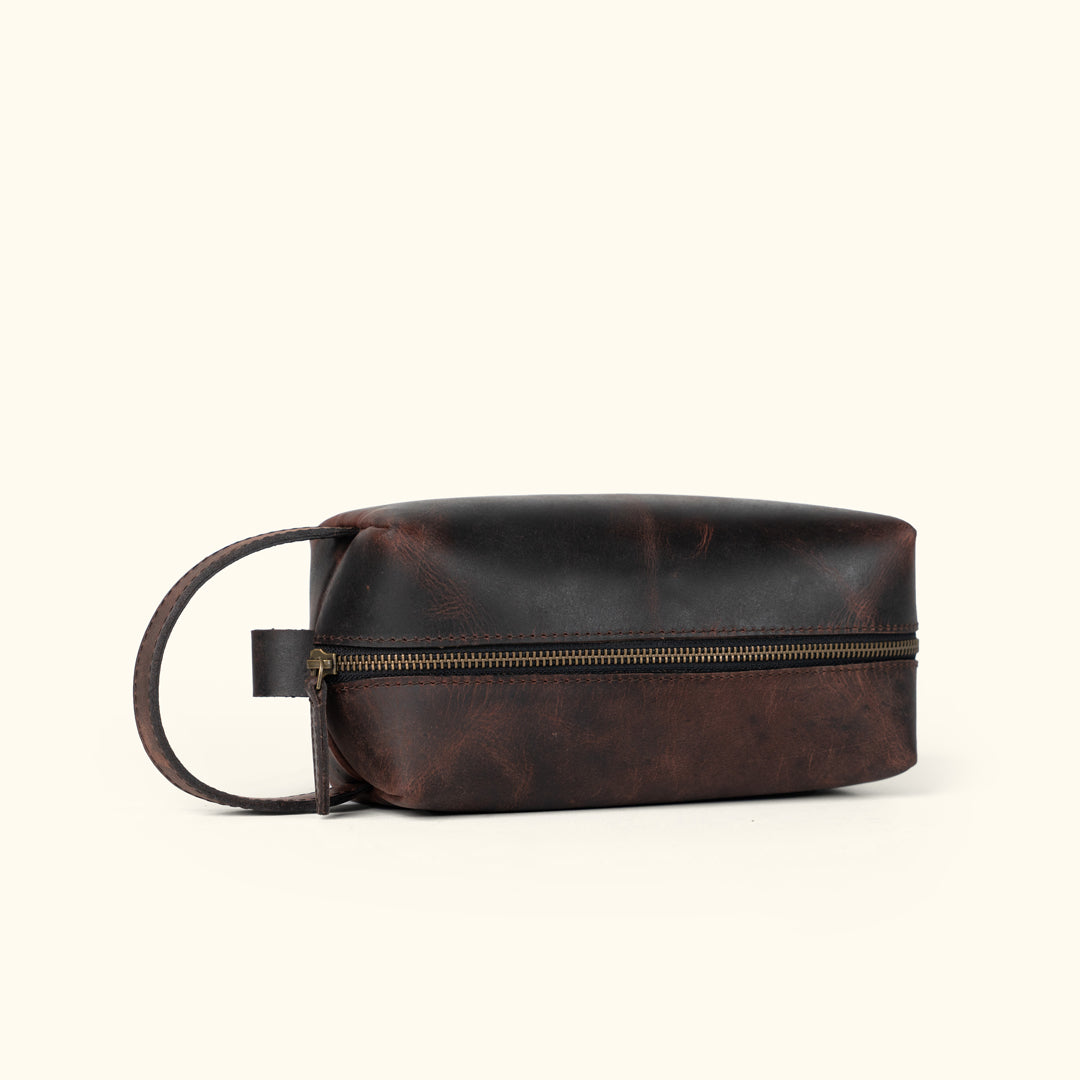 Roosevelt Buffalo Leather Dopp Kit | Dark Oak
