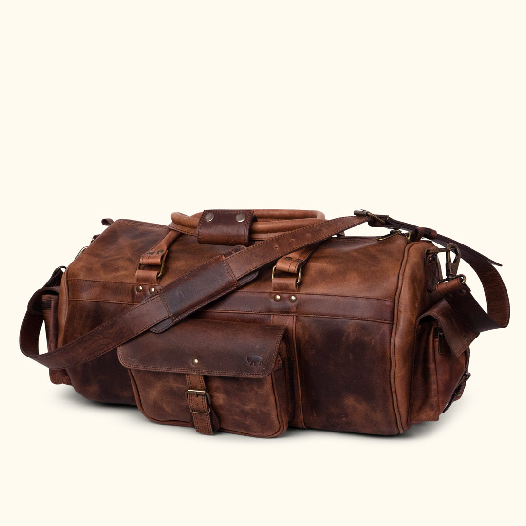 Roosevelt Buffalo Leather Duffle Bag | Dark Oak