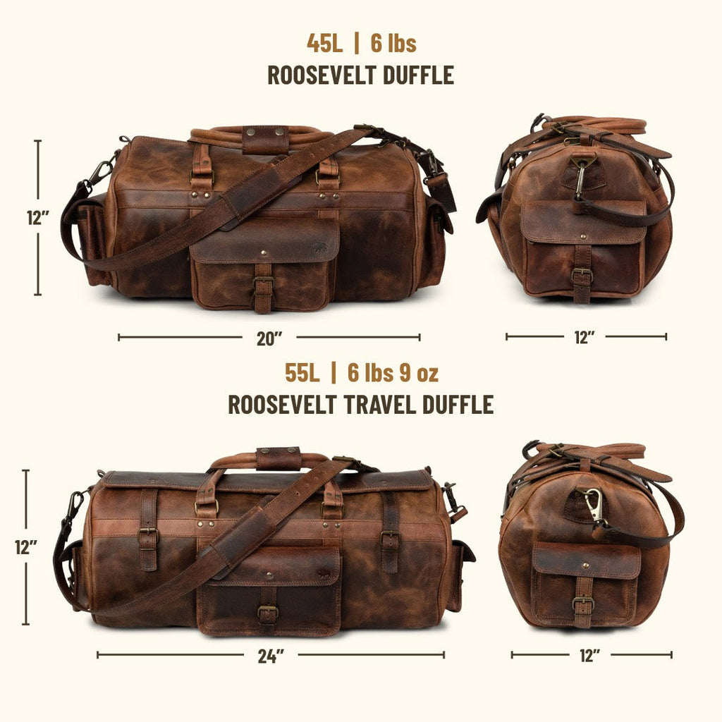 Roosevelt Buffalo Leather Duffle Bag | Dark Oak