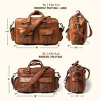 Roosevelt Buffalo Leather Pilot Bag - Large | Amber Brown