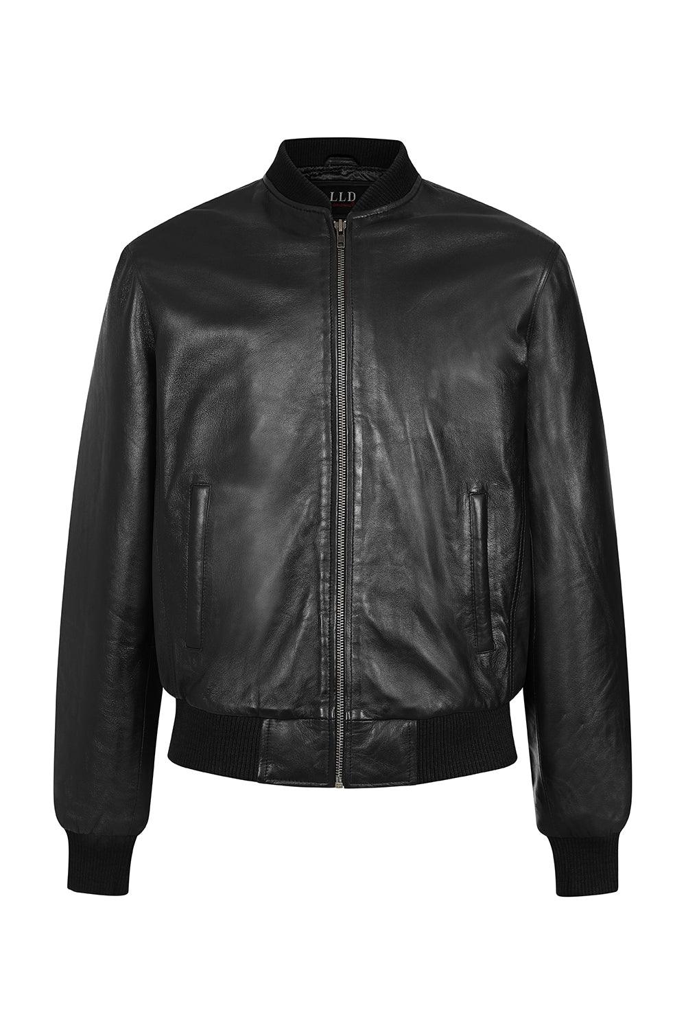 BOBBY Men's Nappa Leather Bomber Jacket - Classic Black
