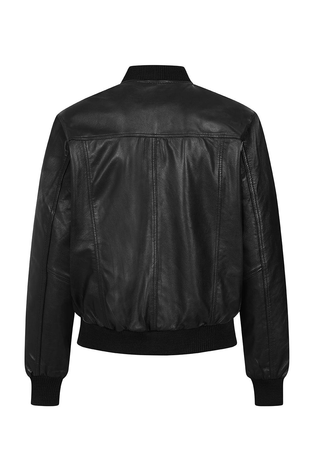 BOBBY Men's Nappa Leather Bomber Jacket - Classic Black
