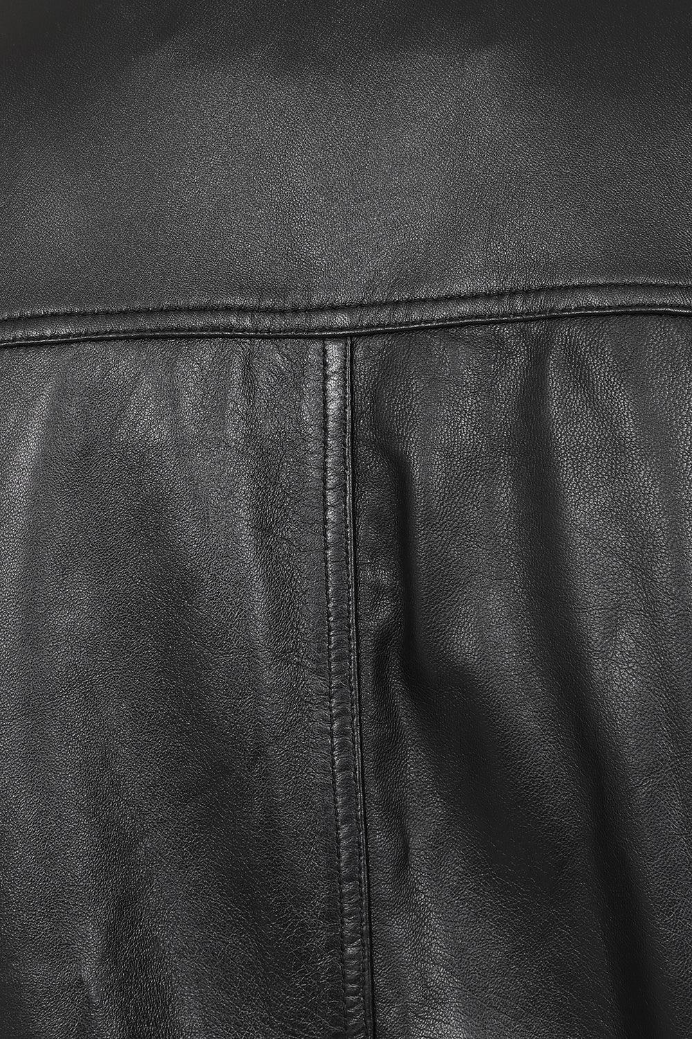 BOBBY Men's Nappa Leather Bomber Jacket - Classic Black
