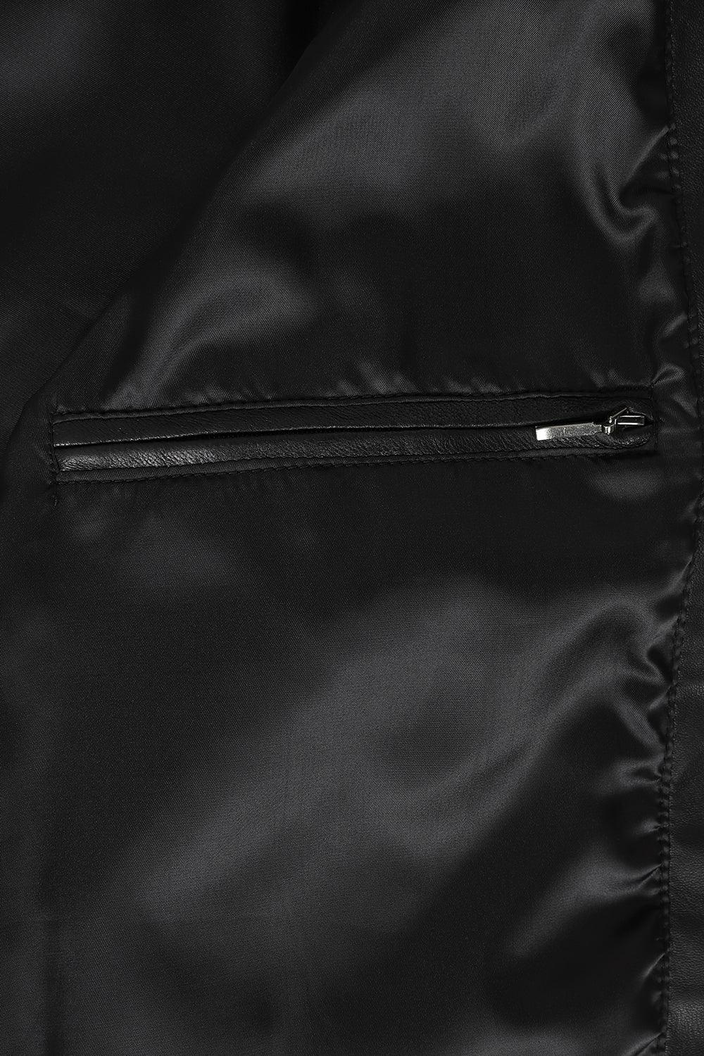 BOBBY Men's Nappa Leather Bomber Jacket - Classic Black