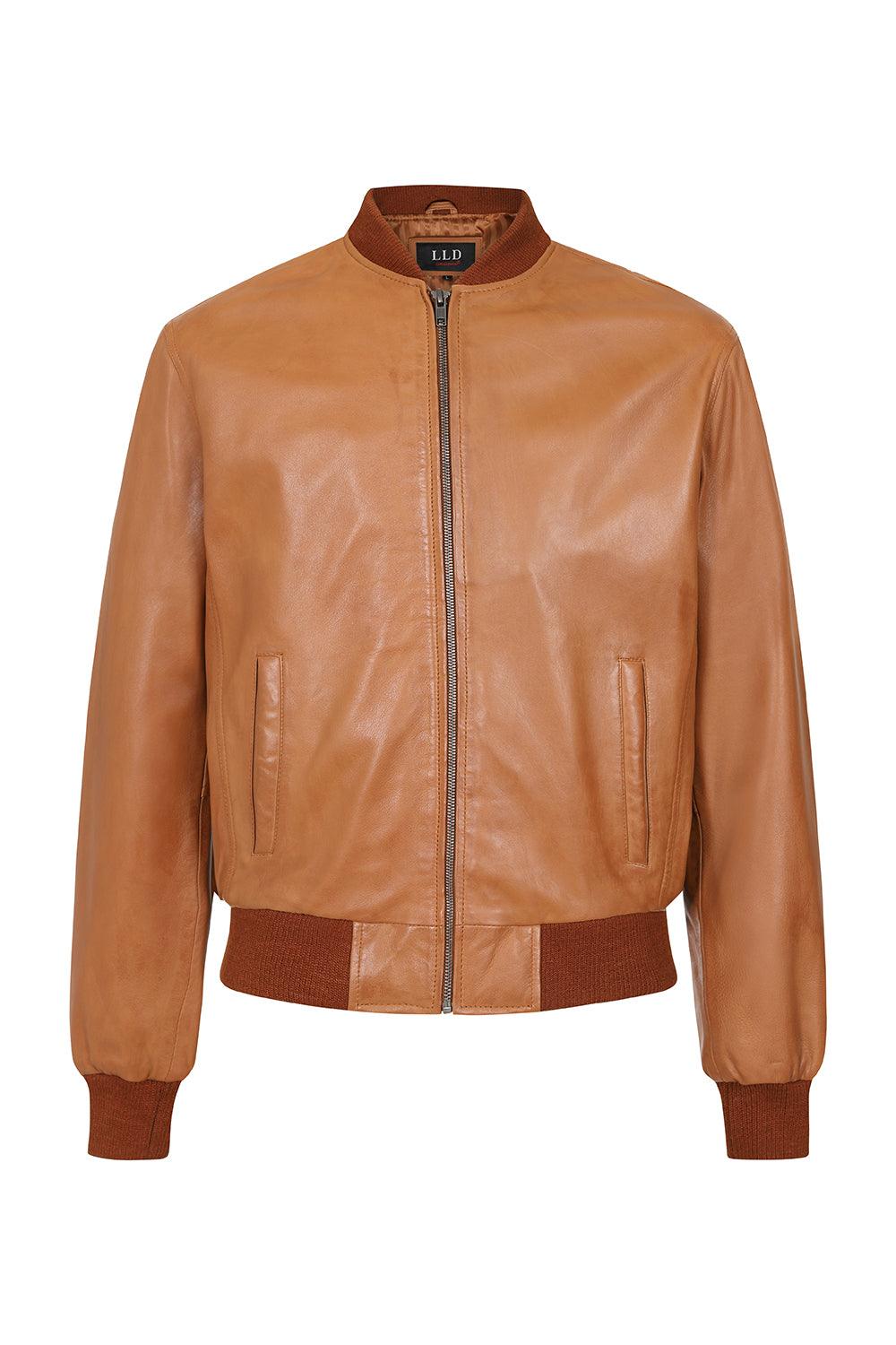 Men's Genuine Nappa Leather Bomber Jacket - Classic Style