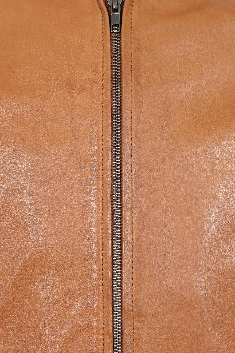 Men's Genuine Nappa Leather Bomber Jacket - Classic Style