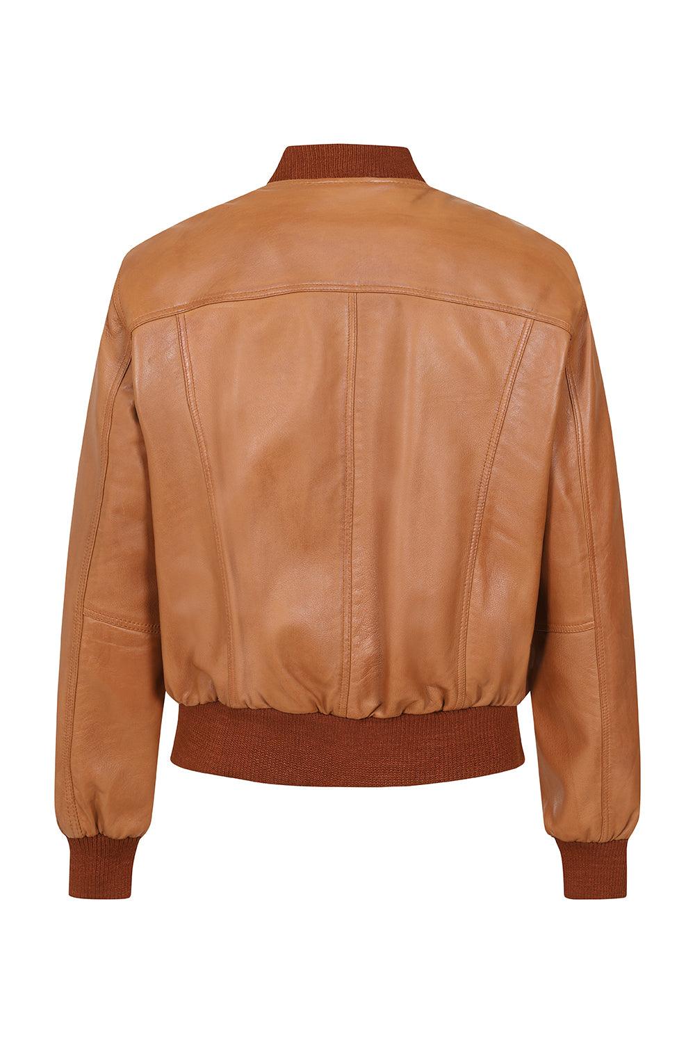 Men's Genuine Nappa Leather Bomber Jacket - Classic Style