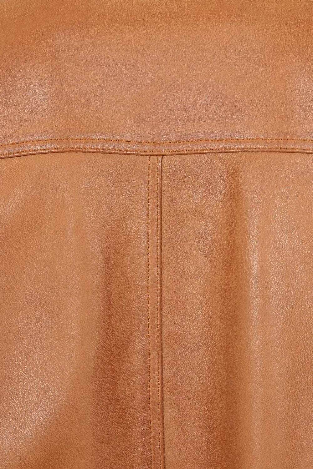 Men's Genuine Nappa Leather Bomber Jacket - Classic Style