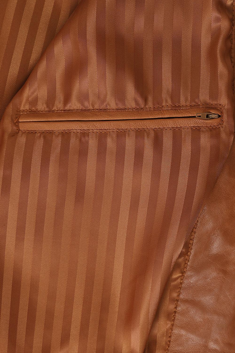 Men's Genuine Nappa Leather Bomber Jacket - Classic Style