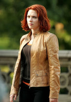 Scarlett Johansson The Avengers Brown Leather Jacket