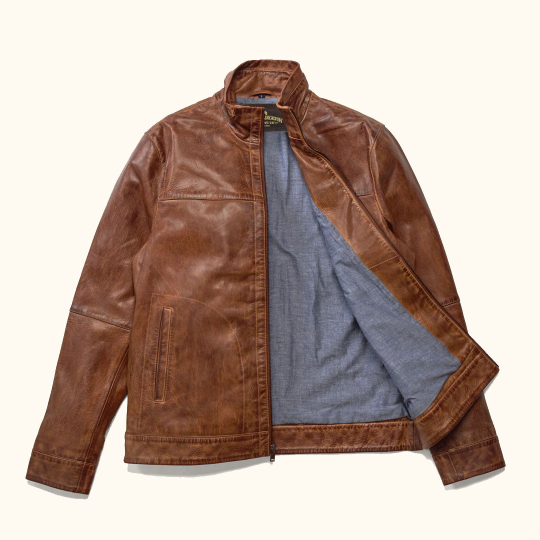 Sedona Light Weight Leather Jacket | Copperwood Brown
