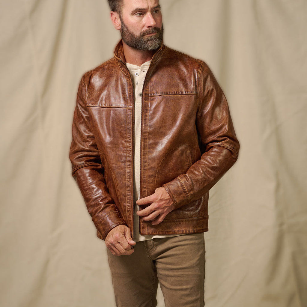Sedona Light Weight Leather Jacket | Copperwood Brown
