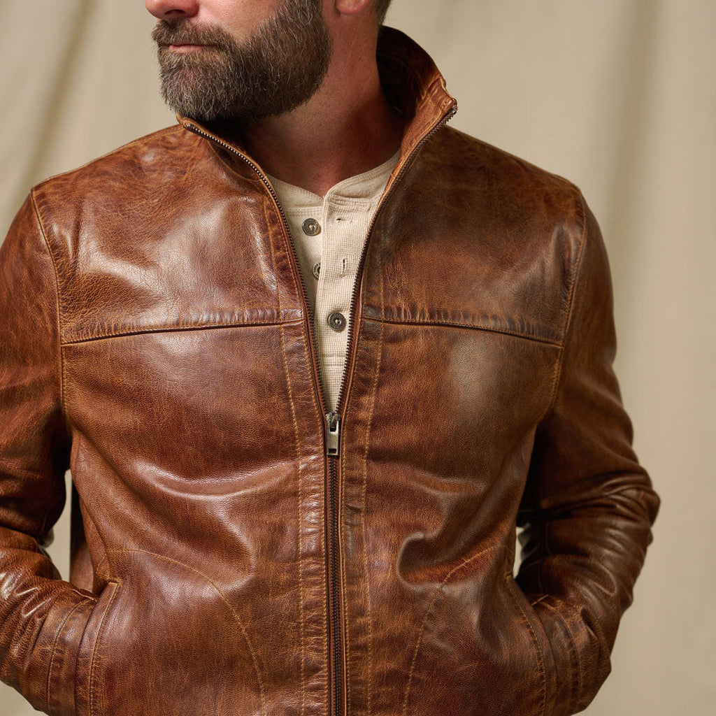 Sedona Light Weight Leather Jacket | Copperwood Brown