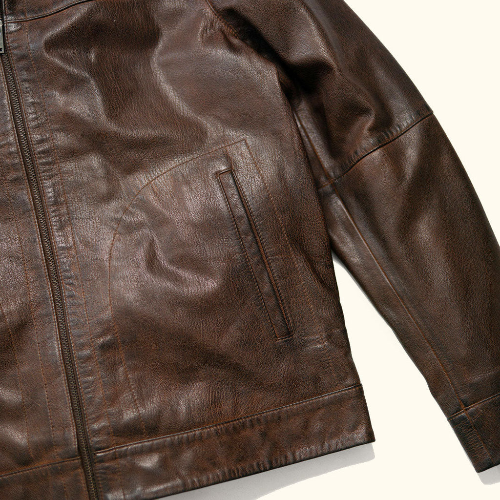 Sedona Light Weight Leather Jacket | Ironwood Brown