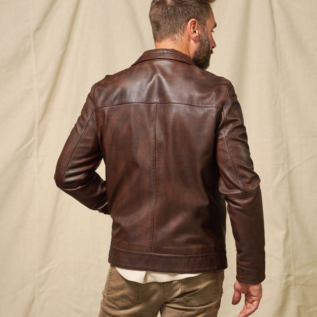 Sedona Light Weight Leather Jacket | Ironwood Brown