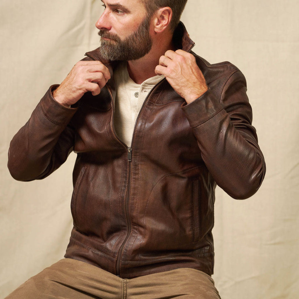 Sedona Light Weight Leather Jacket | Ironwood Brown