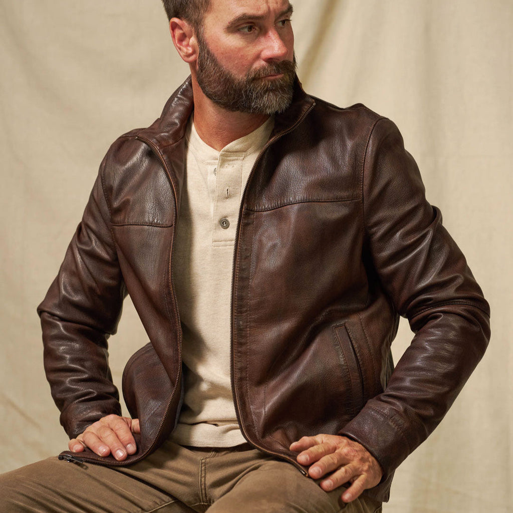 Sedona Light Weight Leather Jacket | Ironwood Brown