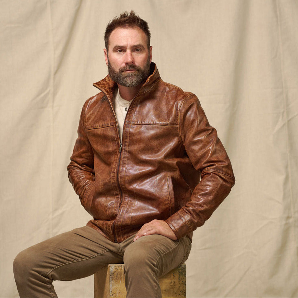 Sedona Light Weight Leather Jacket | Copperwood Brown