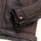 Shearling Leather Bomber Jacket | Espresso Brown