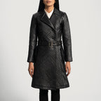 Sweet Susan Black Leather Trench Coat