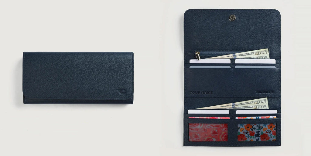 Personalized Continental Leather Wallet With Name/Initials Engraving - Add On