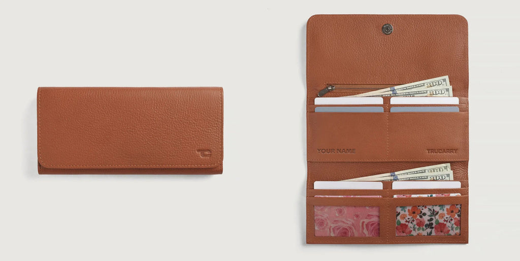 Personalized Continental Leather Wallet With Name/Initials Engraving - Add On