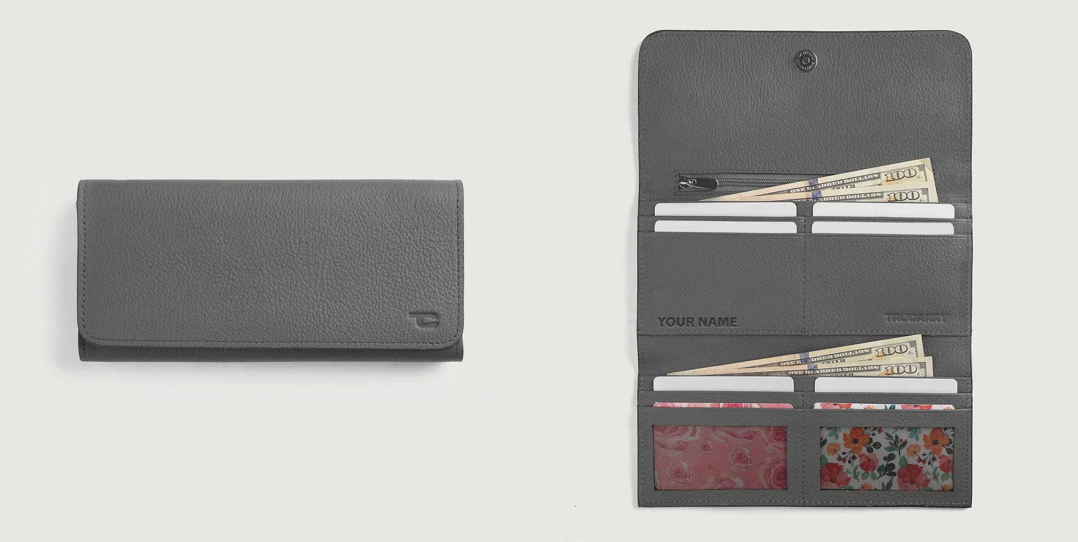 Personalized Continental Leather Wallet With Name/Initials Engraving - Add On