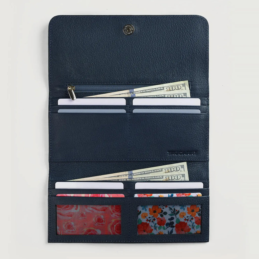 Taylor Blue Leather Continental Wallet
