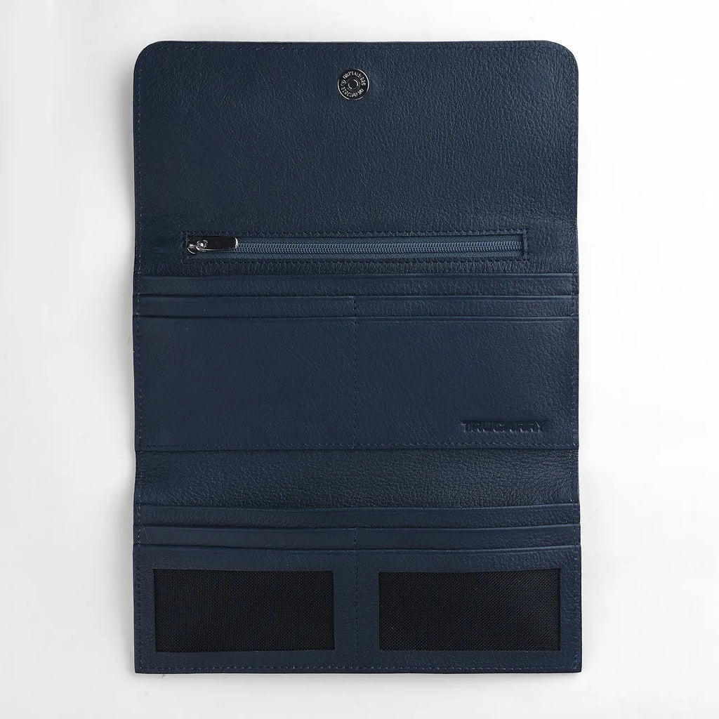 Taylor Blue Leather Continental Wallet
