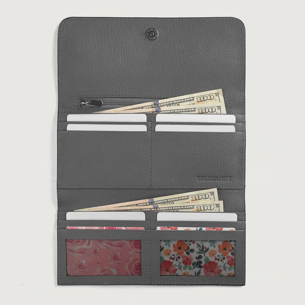 Taylor Grey Leather Continental Wallet