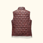 Teton Leather Light Down Vest | Mahogany Brown